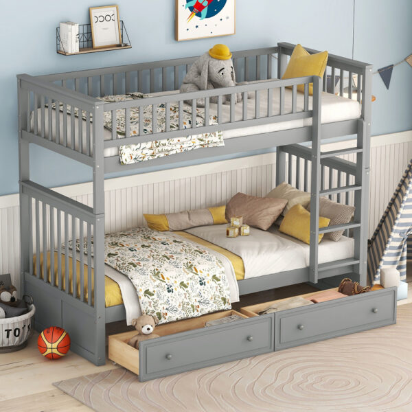 etagenbetten-kinder-90x200-mit-trundle-bettkasten – Bild 6